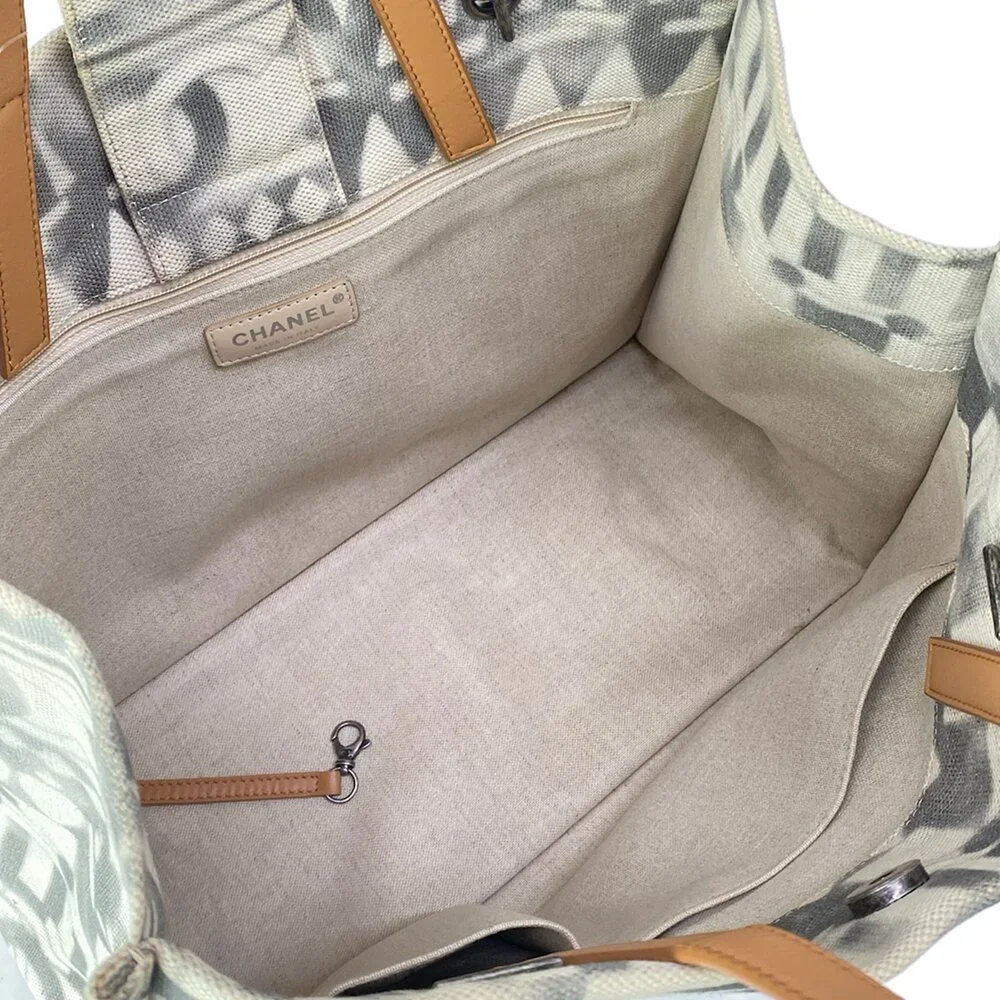 Chanel Coco Perfume Print Chain Tote / Small Shopping Bag Tote Bag A91745 Cream